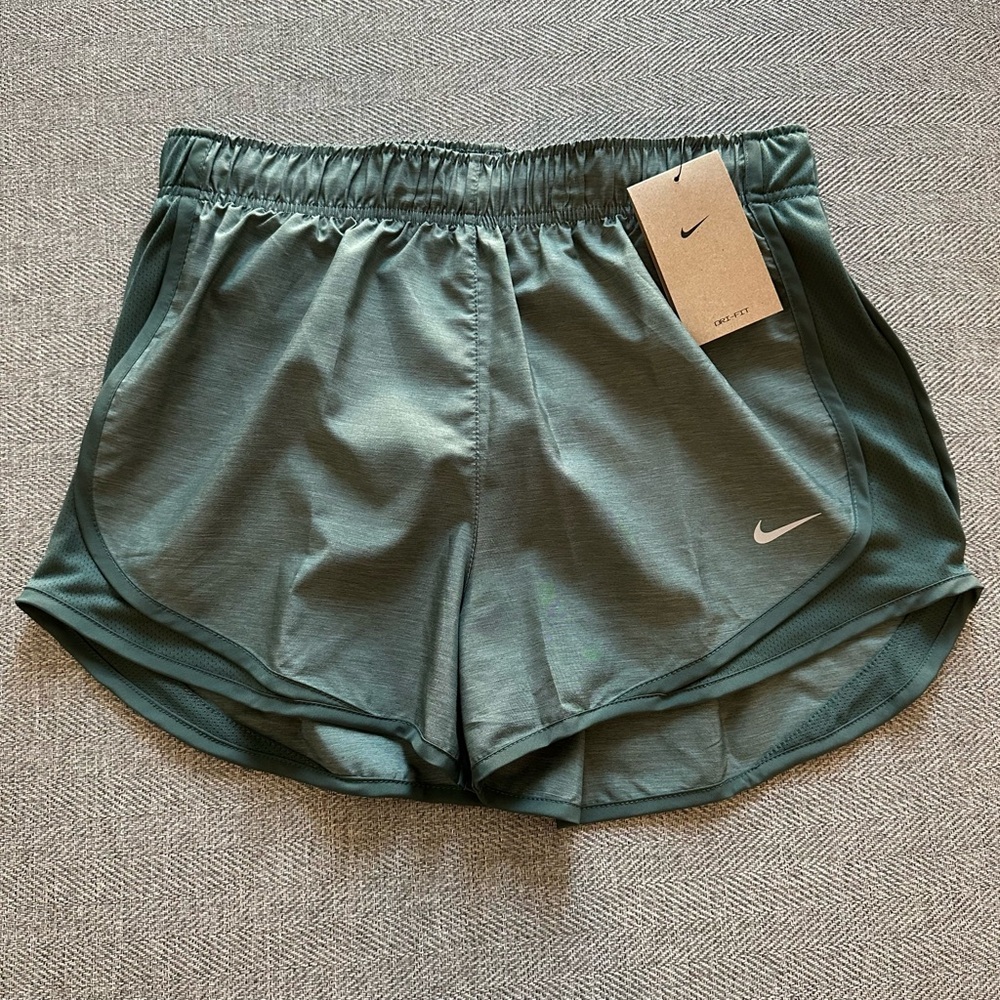 Nike Women's Dri-Fit Running Shorts in Forest Green